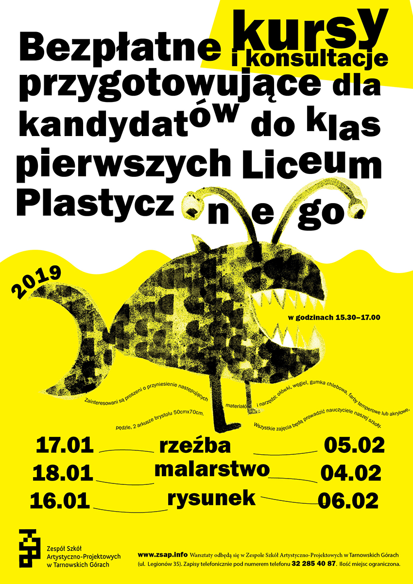 Harmonogram kursów przygotowawczych do Liceum Plastycznego 2019