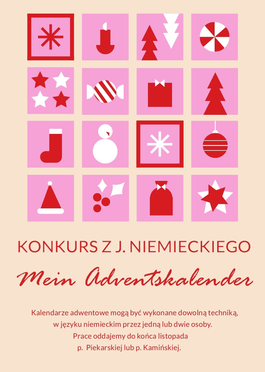 Konkurs na kalendarz adwentowy w języku niemieckim!