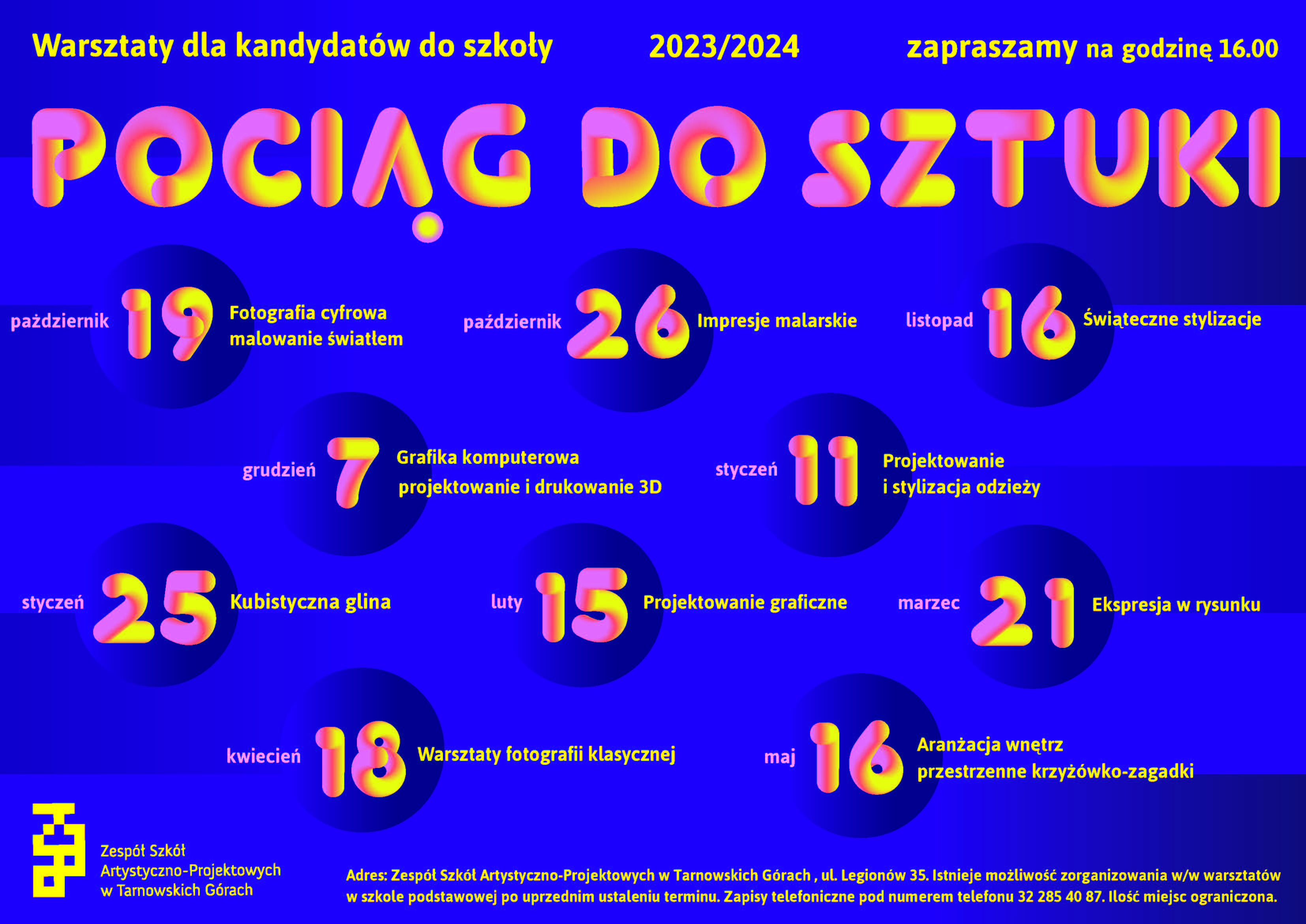 Pociąg do sztuki 2023/2024 - warsztaty dla kandydatów